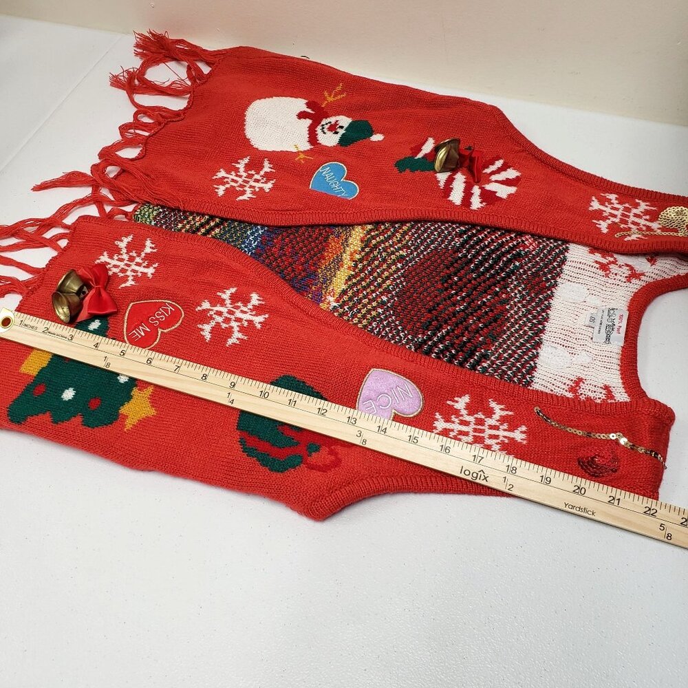 Poof Womens Christmas Holiday Sweater Vest - Picture 11 of 11